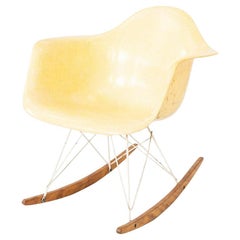 1953 Herman Miller Eames RAR Rocking Chair with Fiberglass Shell and White Base