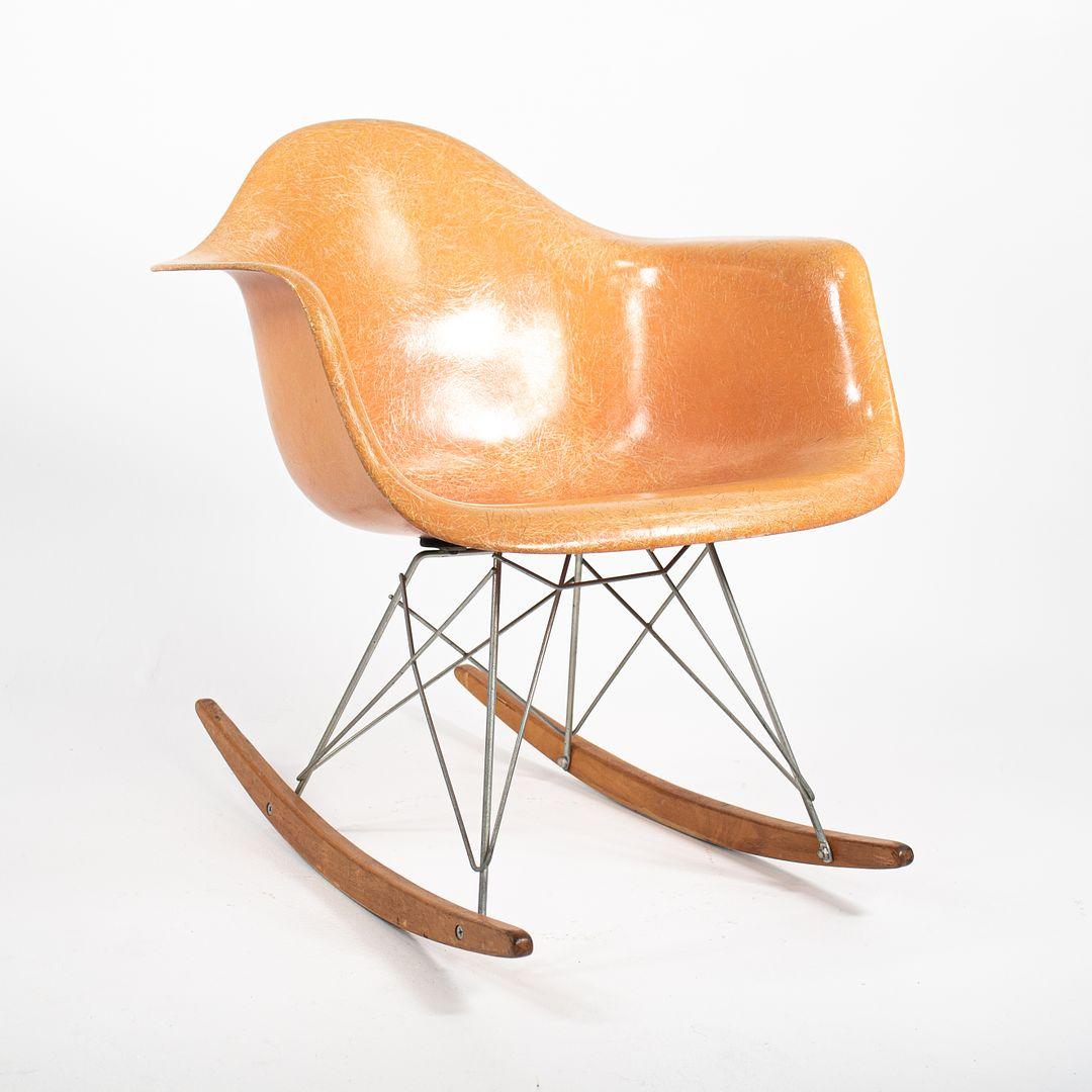 Modern 1953 Herman Miller Eames RAR Rocking Fiberglass Arm Chair w/ Shock Mounts For Sale