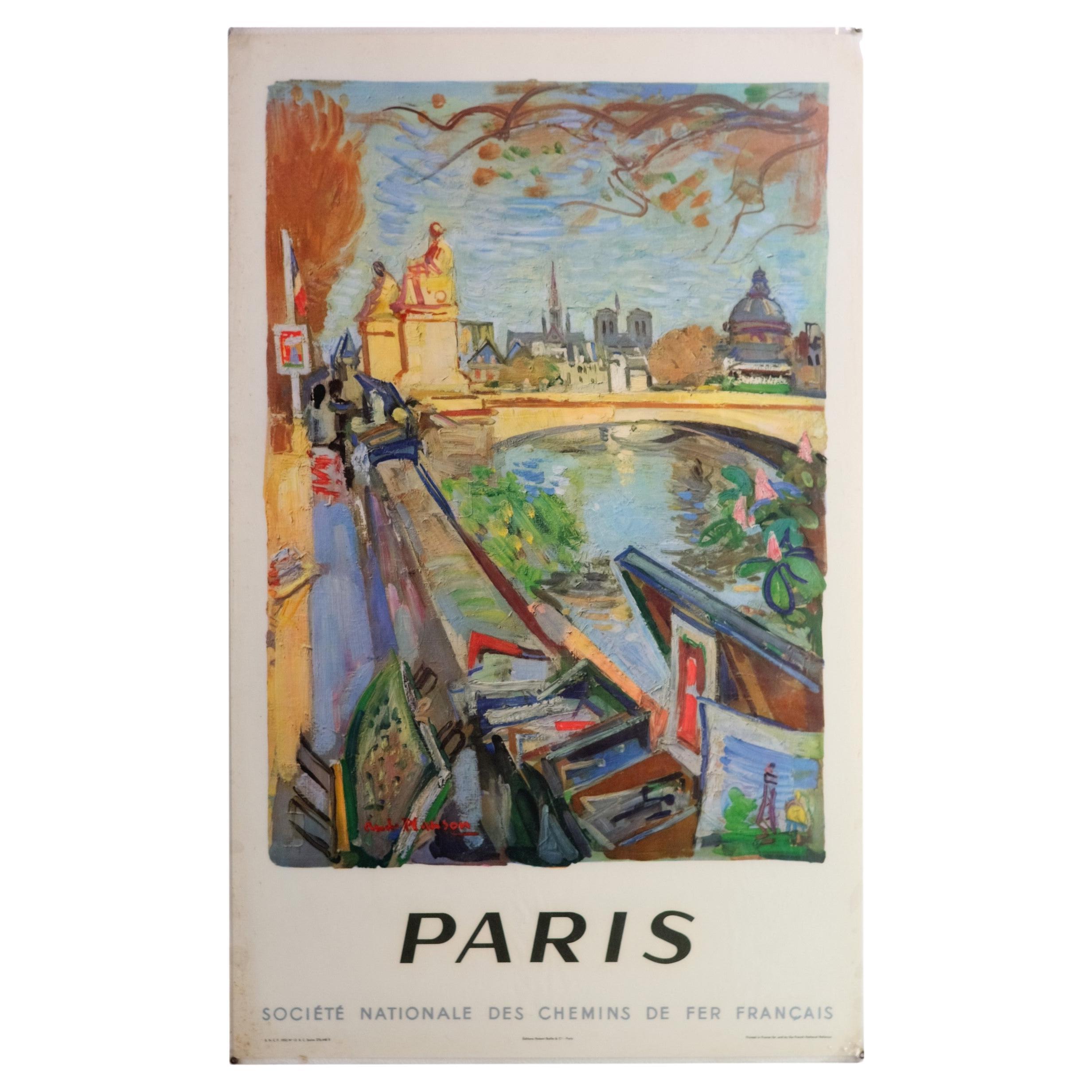 1953, Paris National Society of French Railroads Poster For Sale