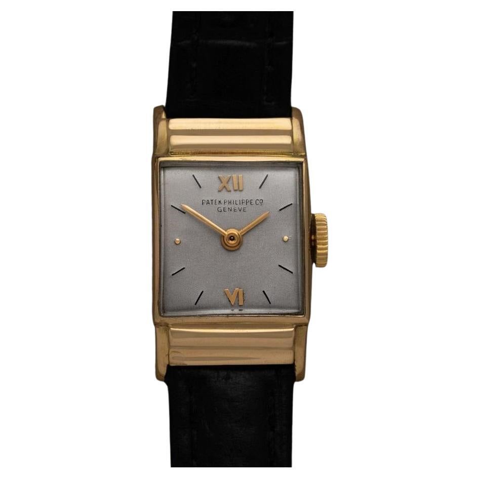 1953 Patek Philippe Vintage Ladies Hooded Lug Watch - 18K Gold For Sale
