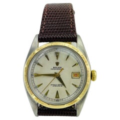 Vintage 1953 Rolex Bubbleback Gold Steel Wristwatch