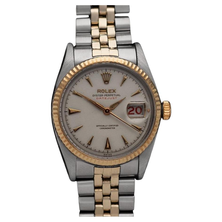 1953 Rolex Datejust Big Bubbleback Vintage Mens "Red Letter " Ref. 6305 Watch For Sale