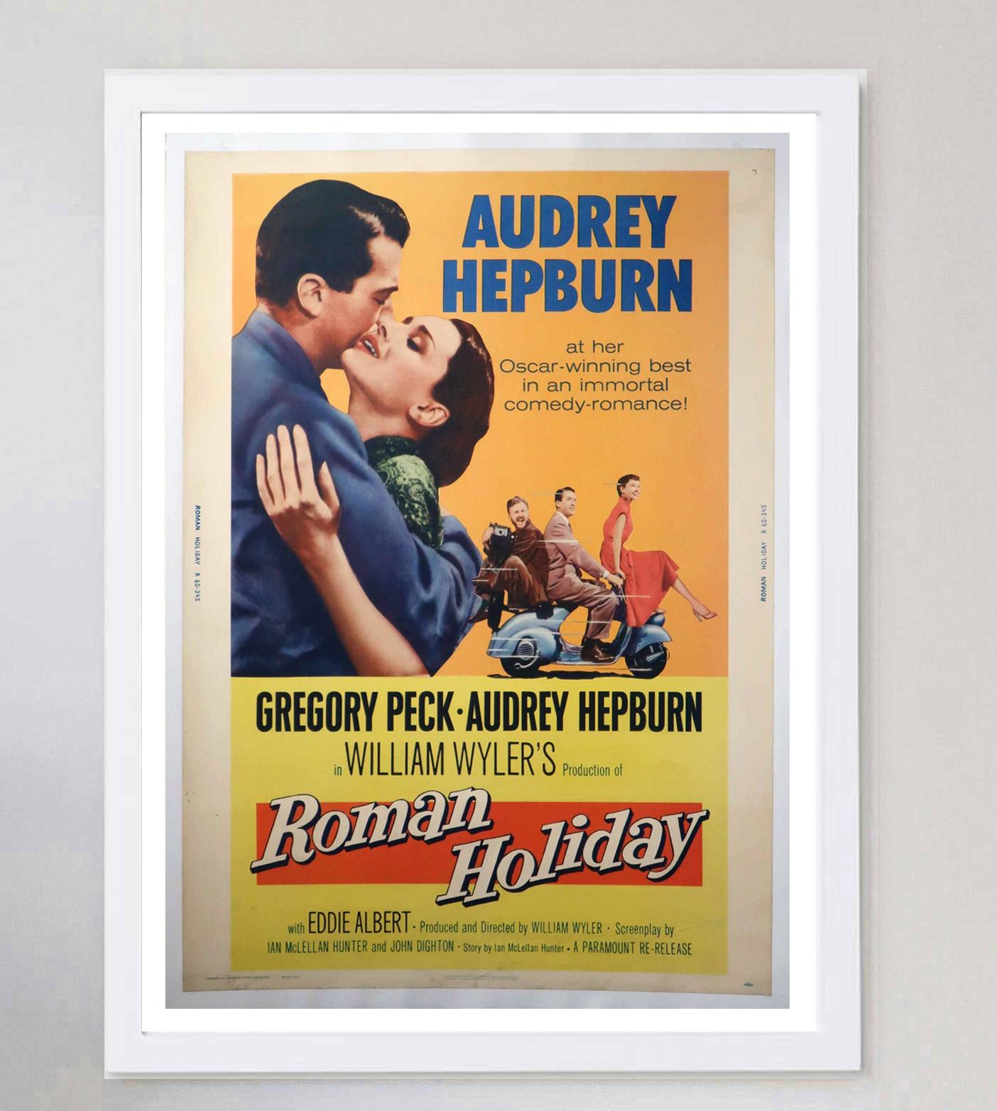 1953 Roman Holiday Original Vintage Poster In Good Condition For Sale In Winchester, GB