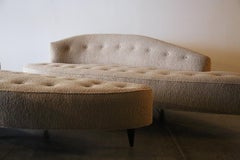 1953 Sherman Bertram Sofa and Ottoman Heavy Boucle Greta Grossman