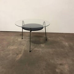 1953, Wim Rietveld for Gispen, Grey Black Mug Coffee Table 535 with Glass Top