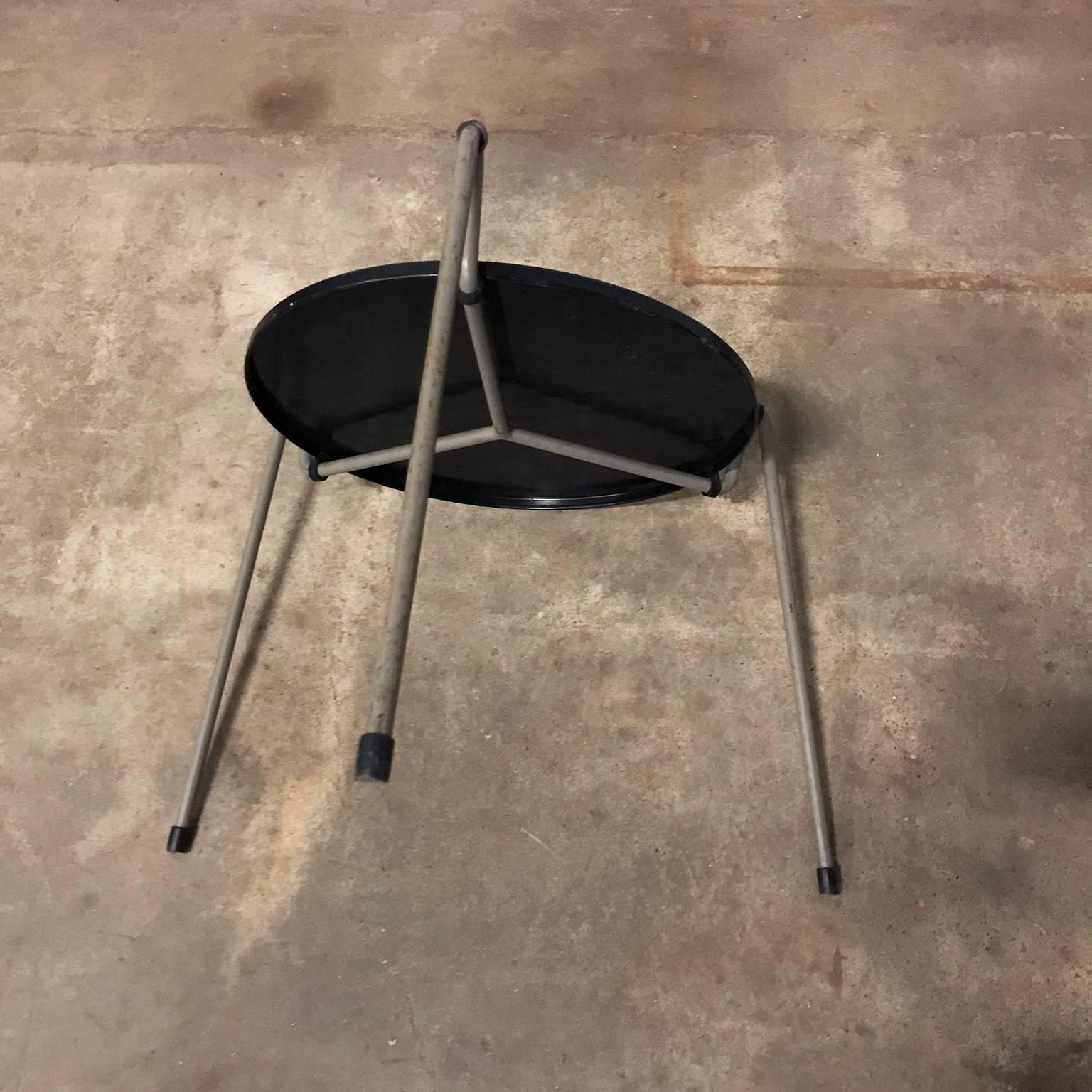 1953, Wim Rietveld for Gispen, Grey Black Mug Coffee Table 535 with Glass Top 2