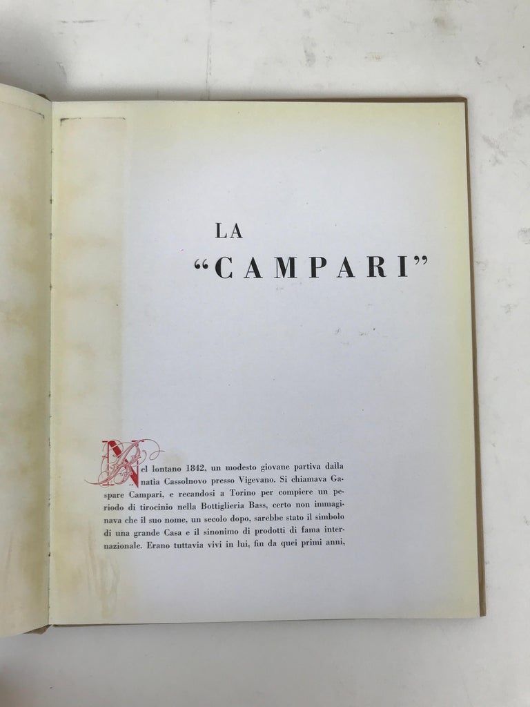 Italian 1953s Vintage Advertising Book by Campari Milano Roma For Sale
