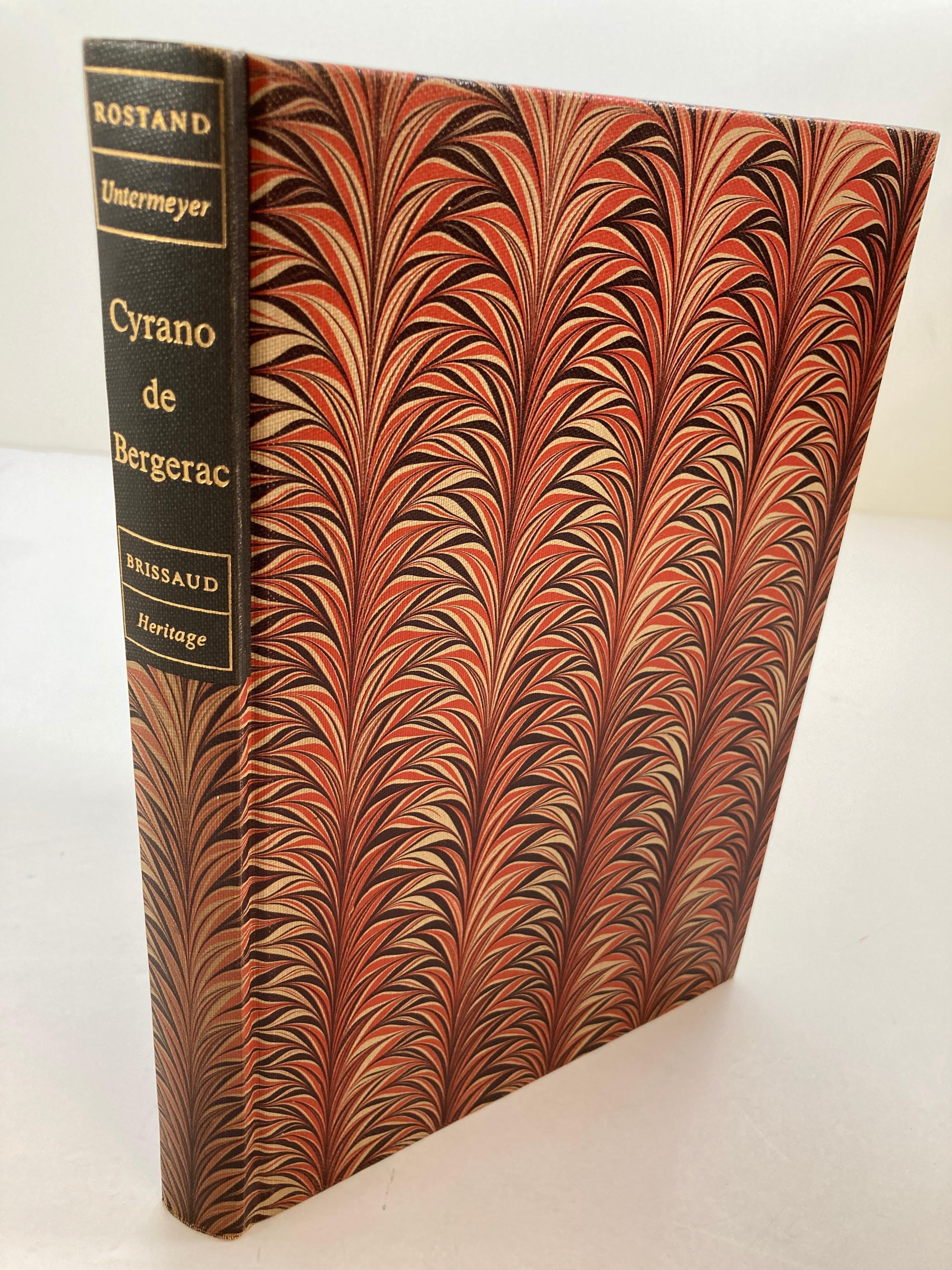 Cyrano de Bergerac is a play written in 1897 by Edmond Rostand. There was a real Cyrano de Bergerac, and the play is a fictionalisation following the broad outlines of his life.
Cyrano de Bergerac by Edmond Rostand. The Heritage Press, NY, 1954. A