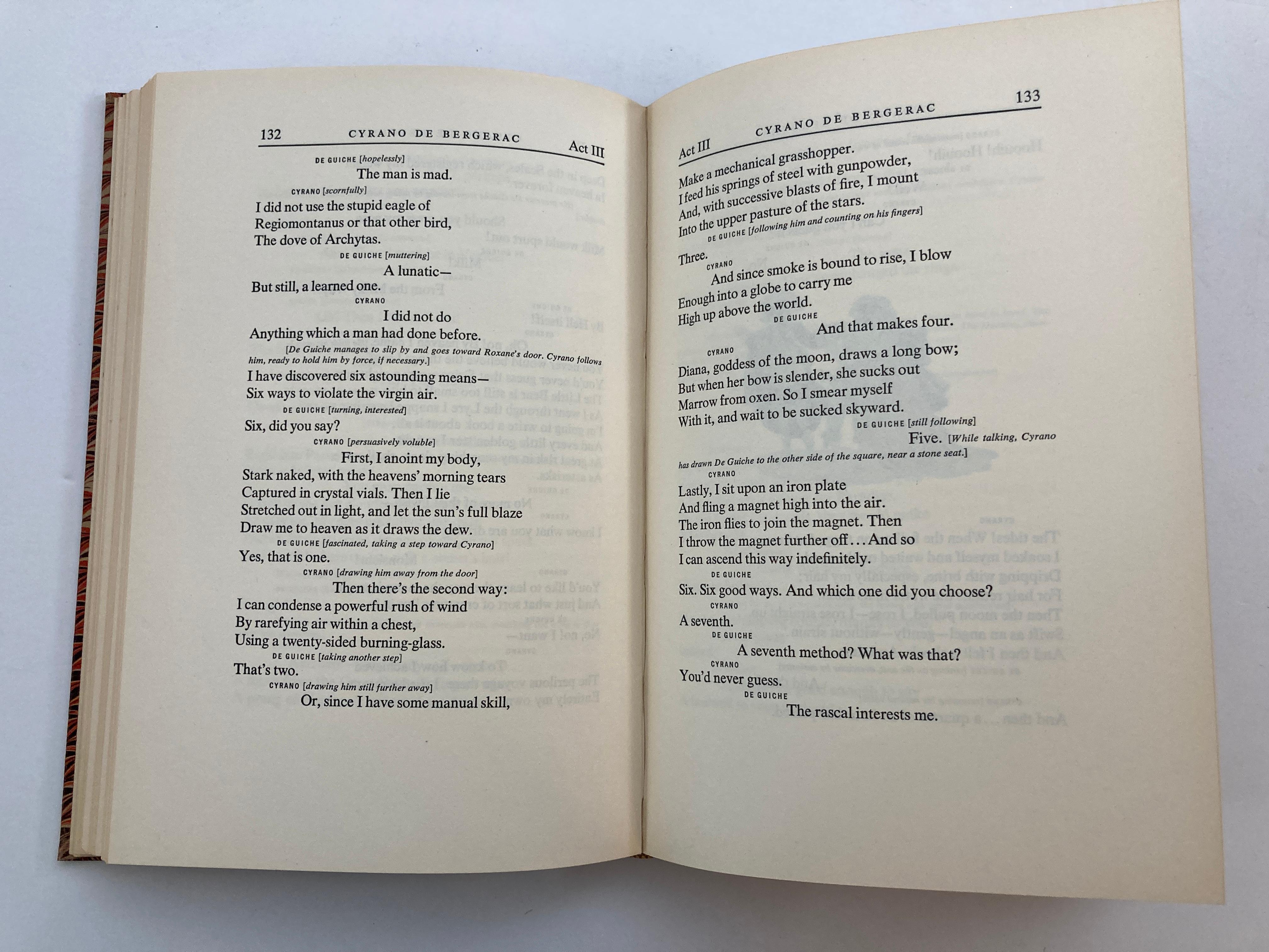 Paper 1954 Cyrano De Bergerac by Edmond Rostand Hardcover Book