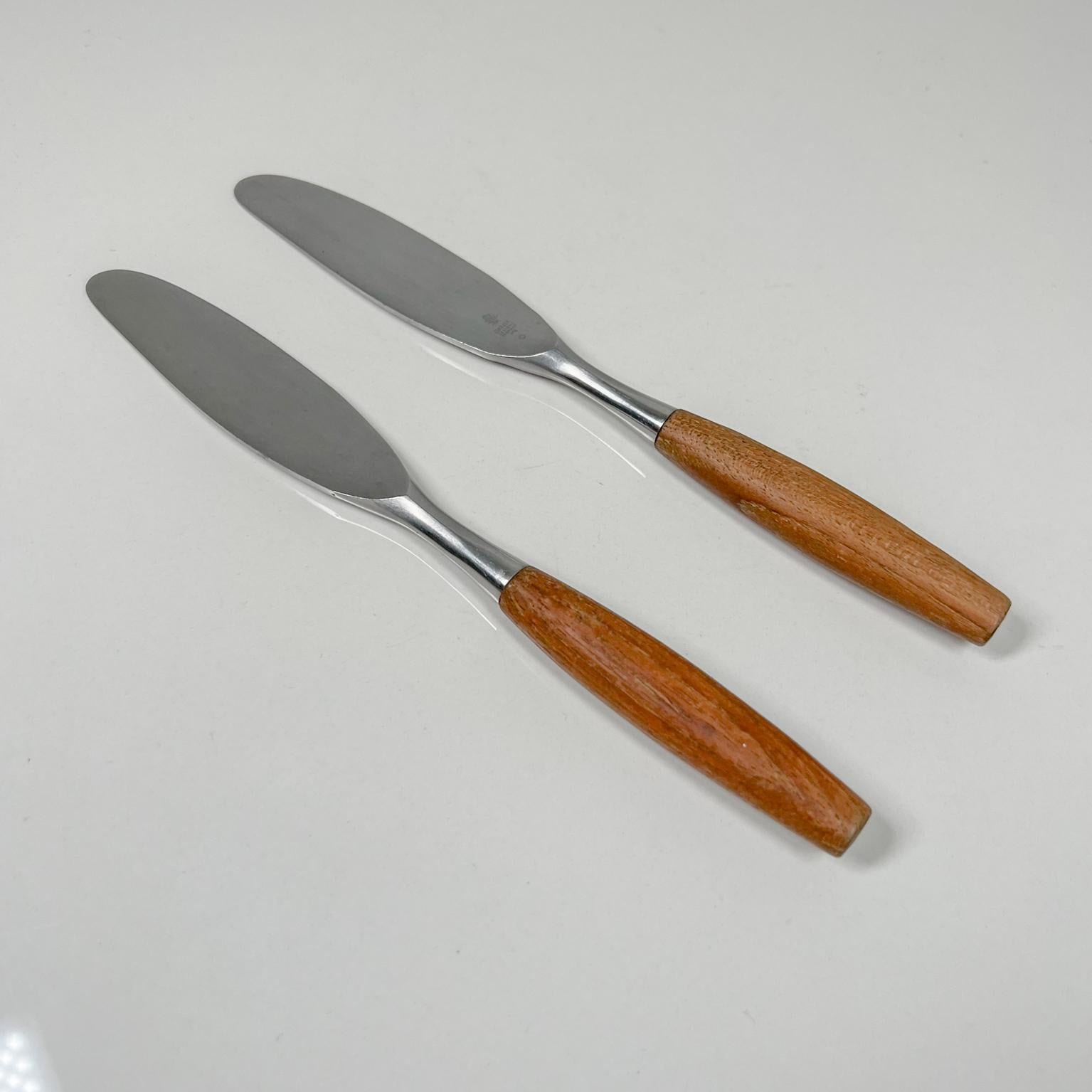1954 Dansk Designs Flatware 2 Knives Teak & Stainless Jens Quistgaard Germany 1