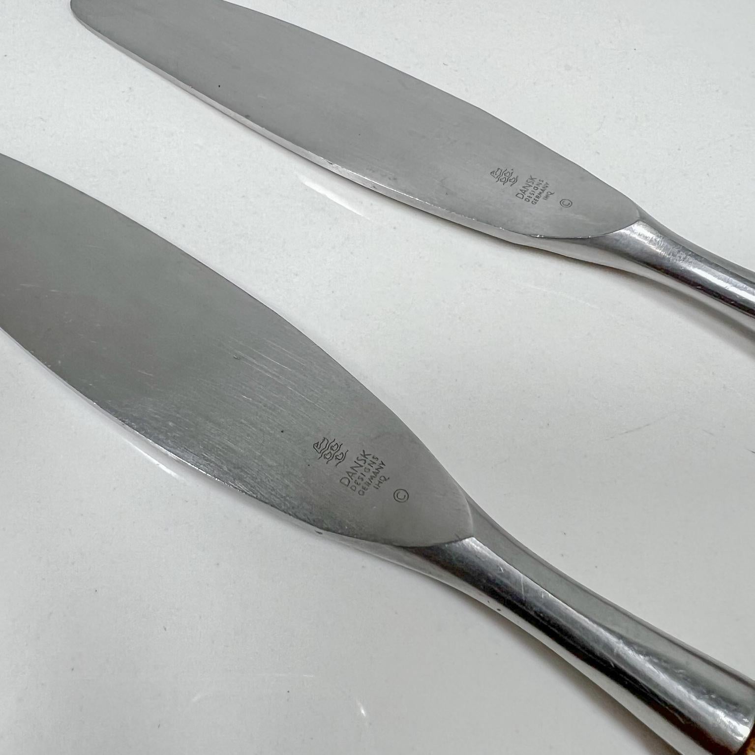 1954 Dansk Designs Flatware 2 Knives Teak & Stainless Jens Quistgaard Germany 2
