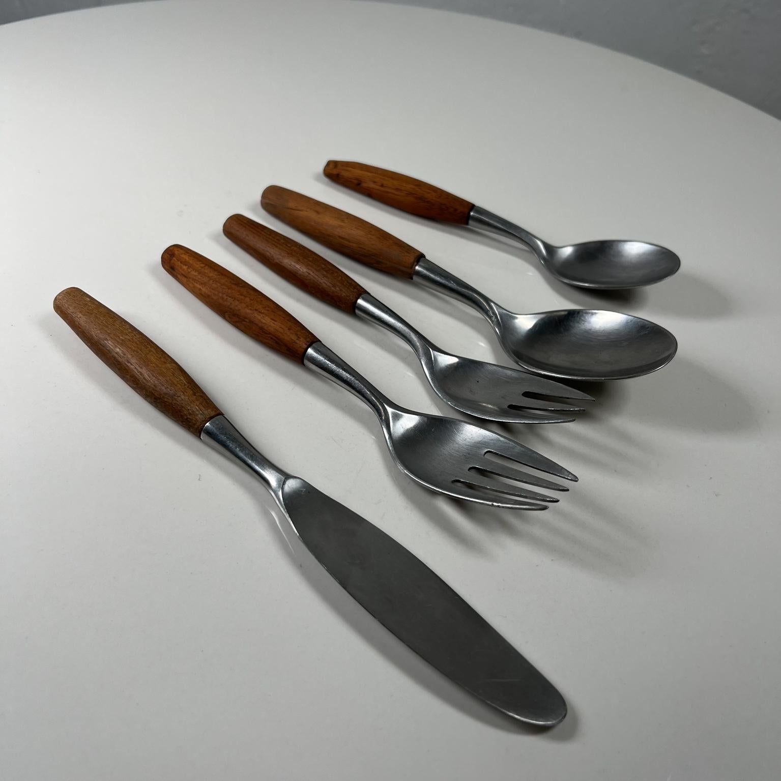 1954 Dansk Designs Flatware Place Setting Teak & Stainless by Jens Quistgaard 3