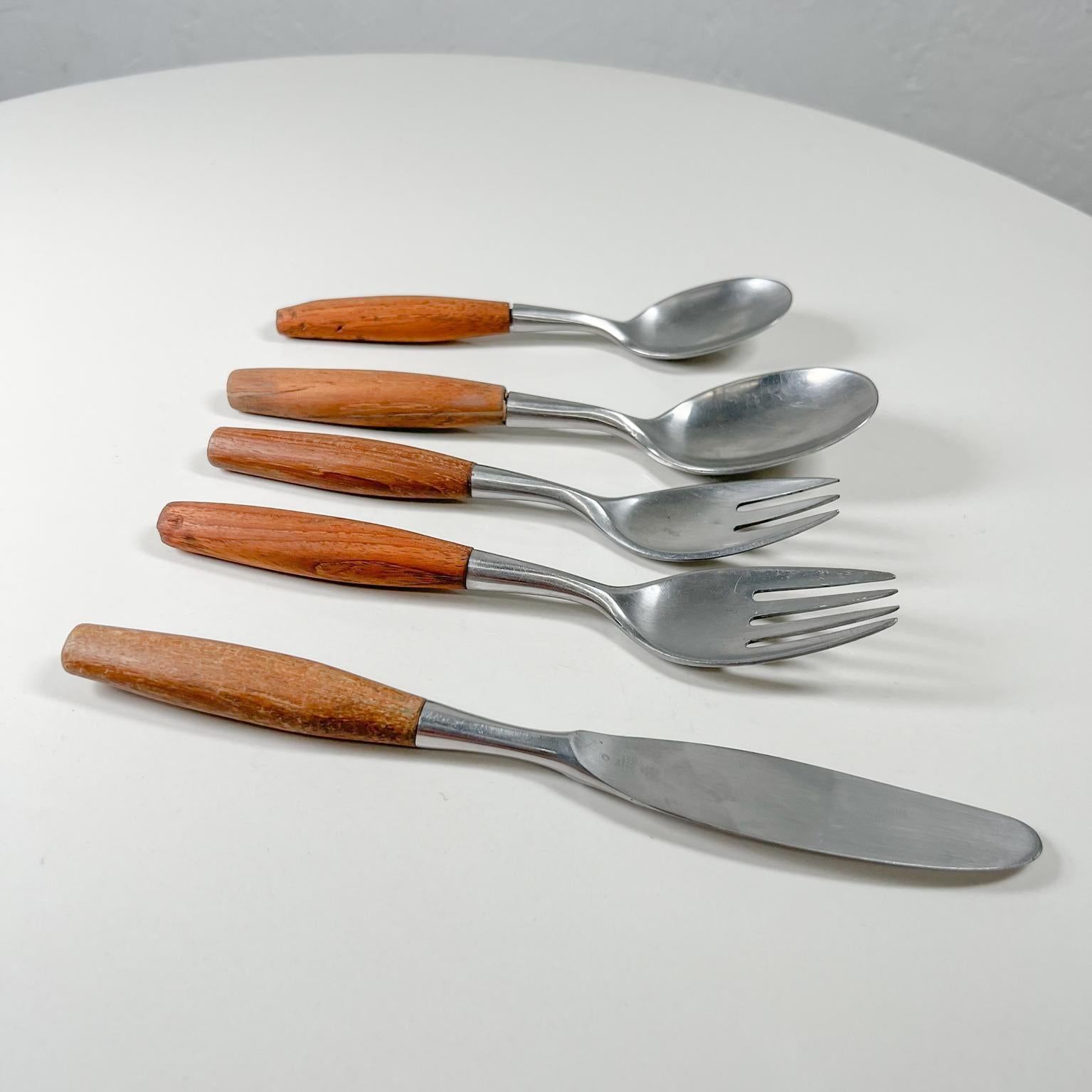 1954 Dansk Designs Flatware Place Setting Teak & Stainless by Jens Quistgaard 4