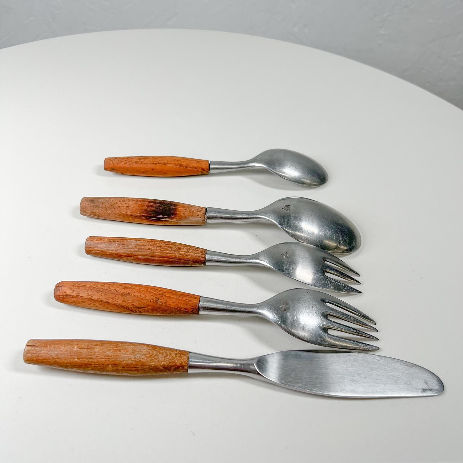 1954 Dansk Designs Flatware Place Setting Teak & Stainless by Jens Quistgaard 5