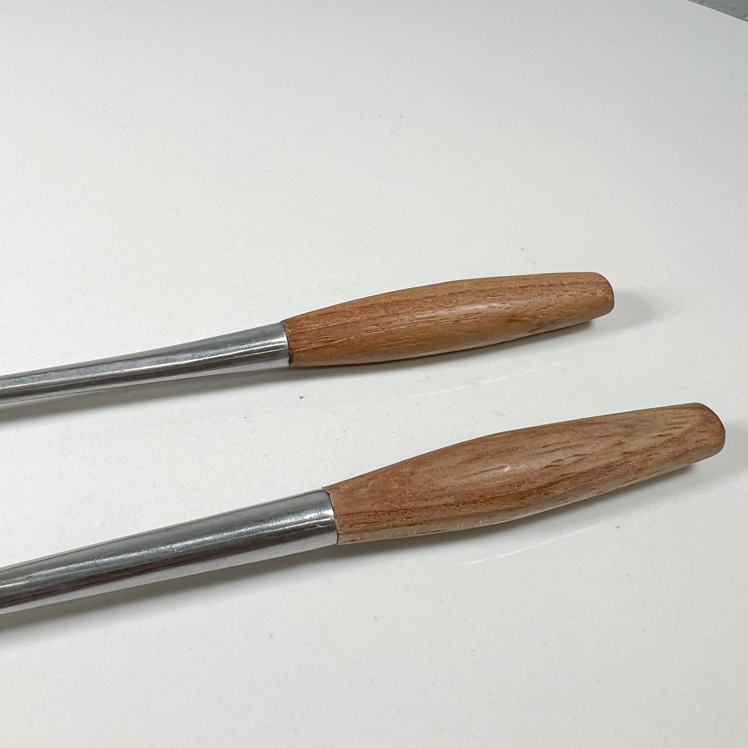 Mid-20th Century 1954 Dansk Long Cocktail Spoons Fjord Teak and Stainless Jens Quistgaard