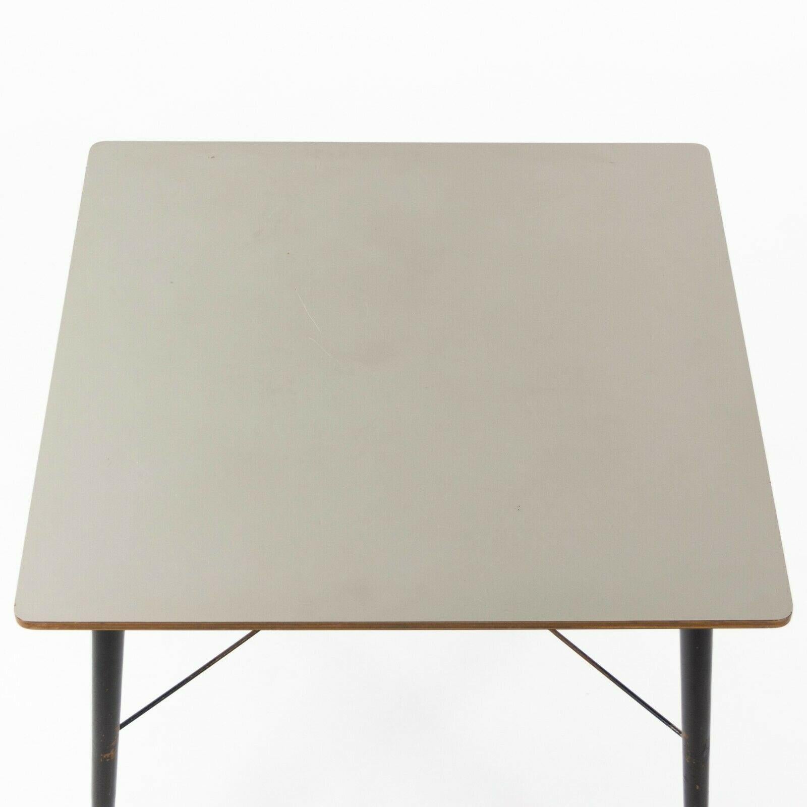 1954 Eames Herman Miller DTW 4 Dining Table White Laminate Top & Cross Brace For Sale 4