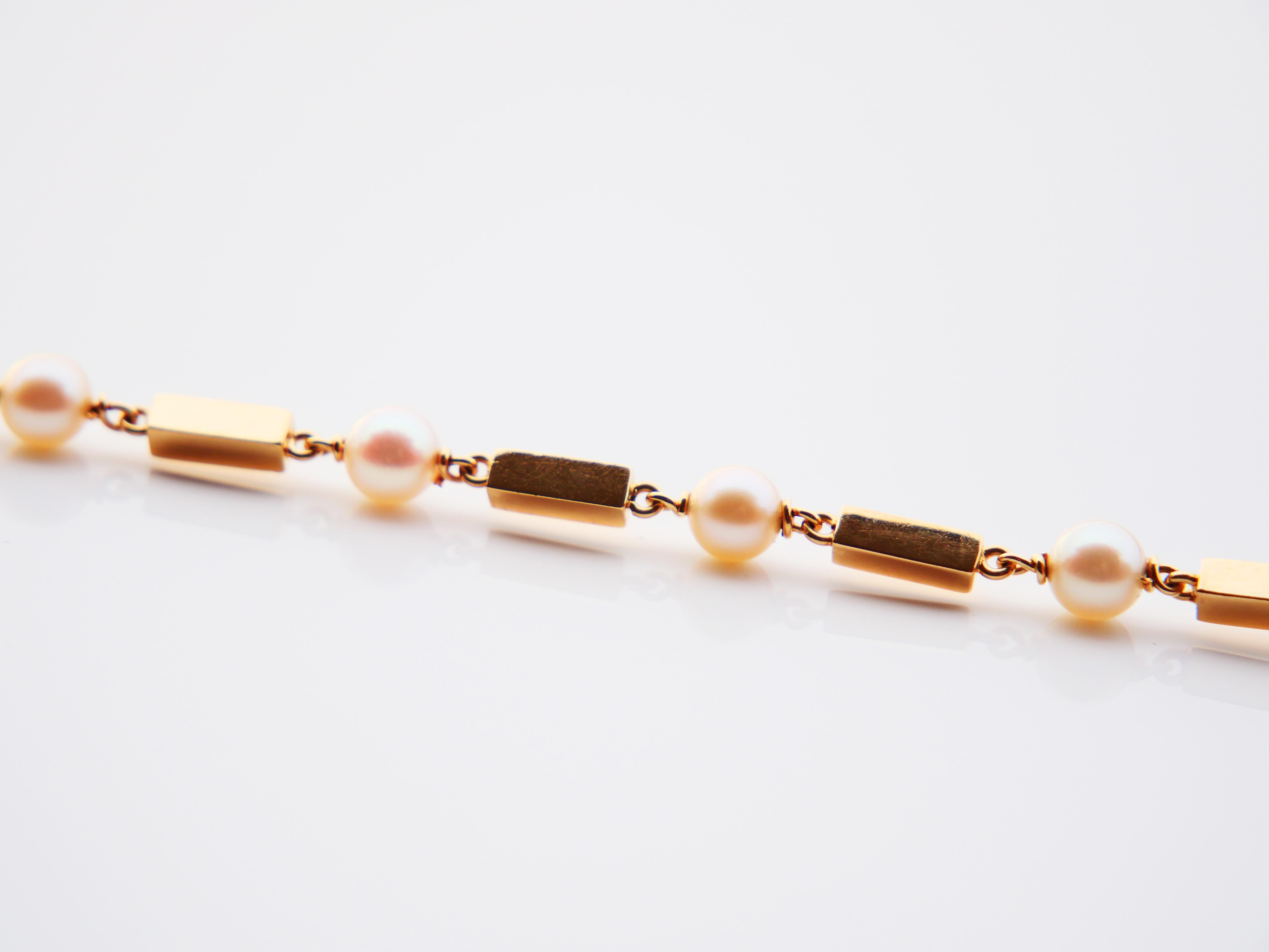 1955 Elsa's Set Necklace Bracelet Pearls solid 18K Gold / 18.2 gr For Sale 4