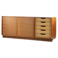 Retro 1954 George Nakashima Studio Triple Sliding Door Cabinet / Credenza Black Walnut