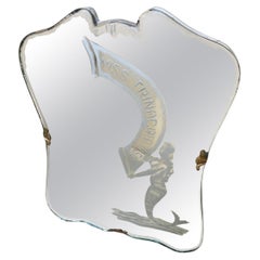 1954 Gio Ponti Style Mid-Century Modern Shaped Miss Trinacria Italian Mirror