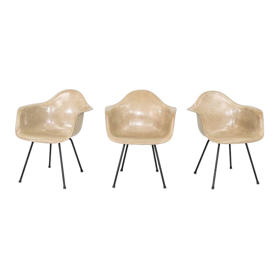 1954 Herman Miller Eames Rope Edge DAX Arm Shell Silla de comedor X Base 3 Disponible en venta