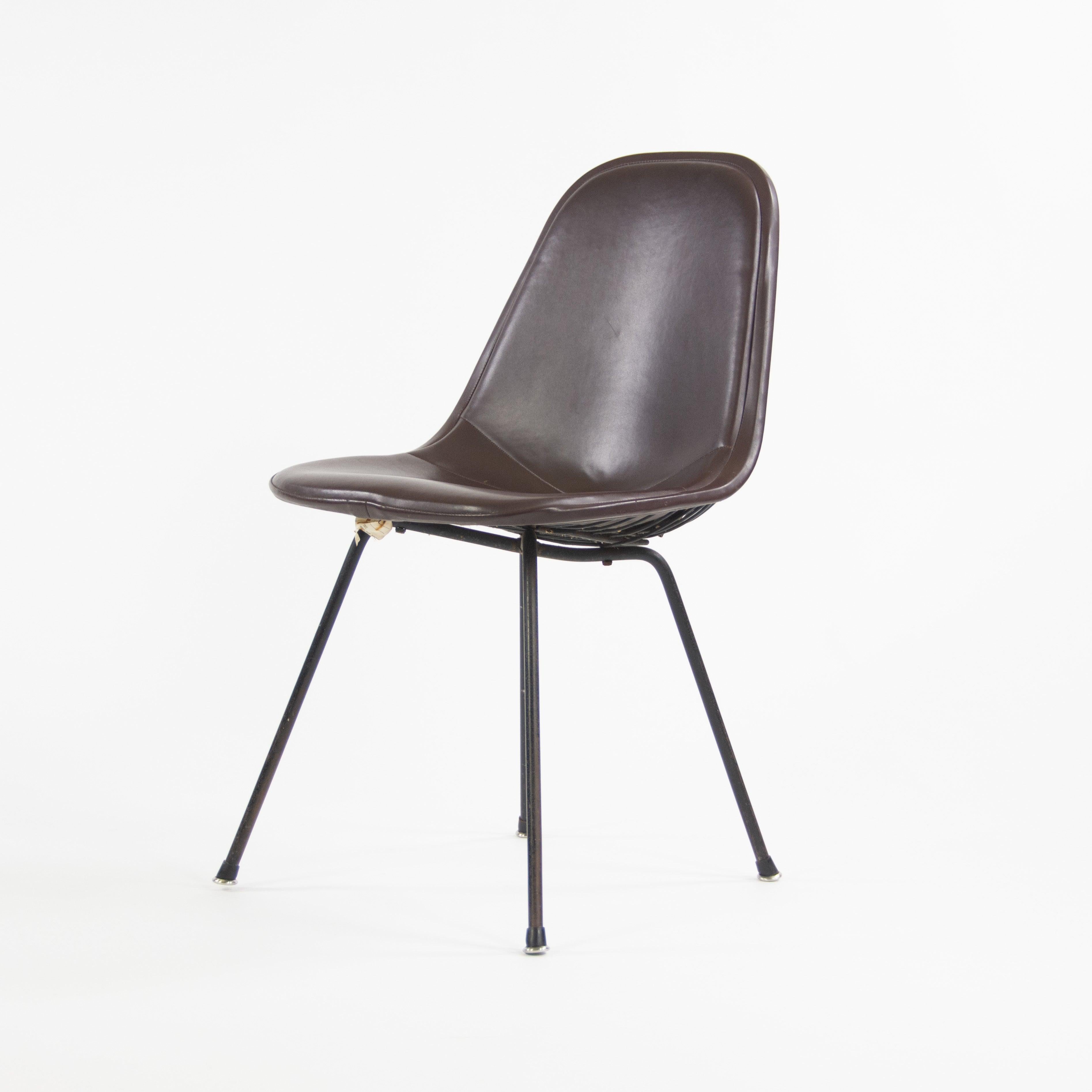 Listed for sale is a super rare and original Eames for Herman Miller 1954 DKX chair with wire top, upholstered pad, and early X base.

This piece can be dated due to the use of this base typology, as the X base was only used during the earlier
