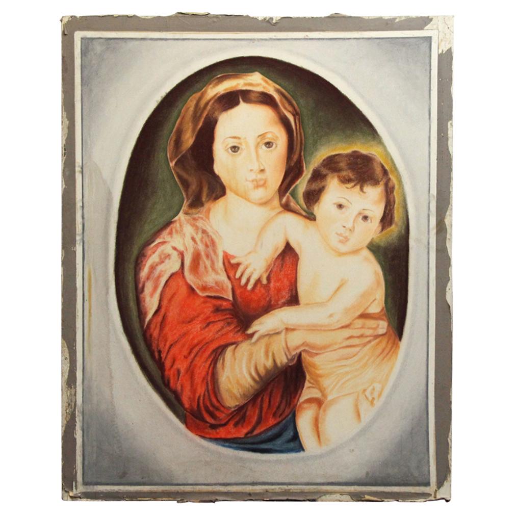 Madonna and Child Painted on Sheet Rock Billy Rose Estate Chapel For Sale