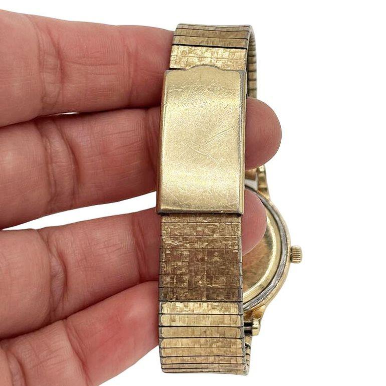 1954 Omega Automatic 14K Gold Filled Bumper mens Watch w 10K Band For Sale 4
