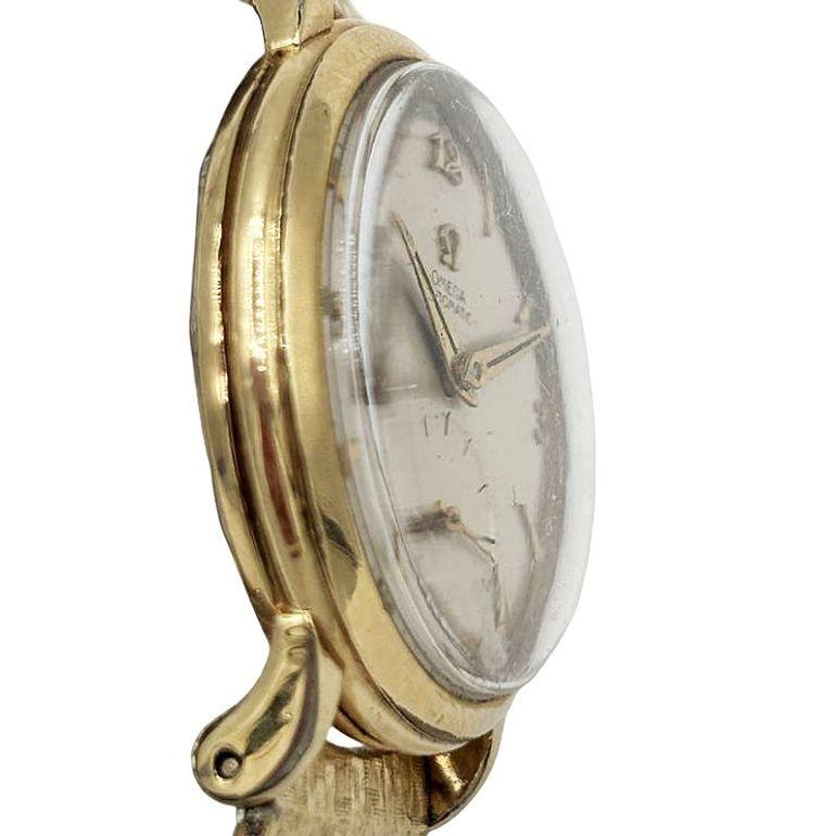 1954 Omega Automatic 14K Gold Filled Bumper mens Watch w 10K Band For Sale 5