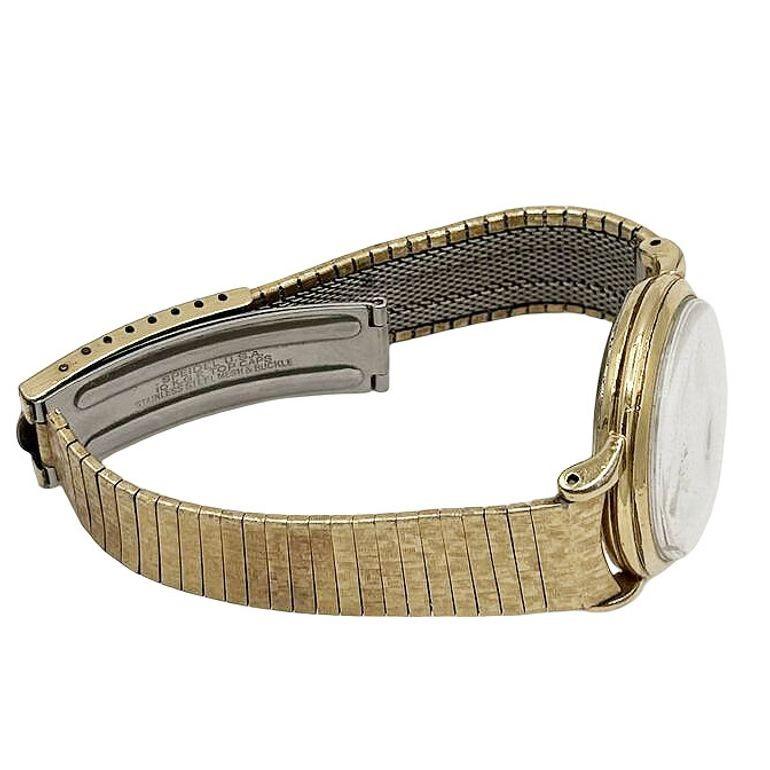 Mid-20th Century 1954 Omega Automatic 14K Gold Filled Bumper mens Watch w 10K Band For Sale