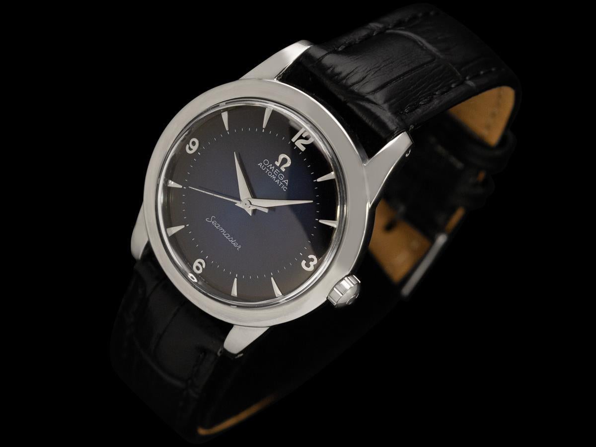 1954 Omega Seamaster Vintage Herren Kal. 354 Mid Century Uhr - Edelstahl im Zustand „Gut“ im Angebot in Suwanee, GA