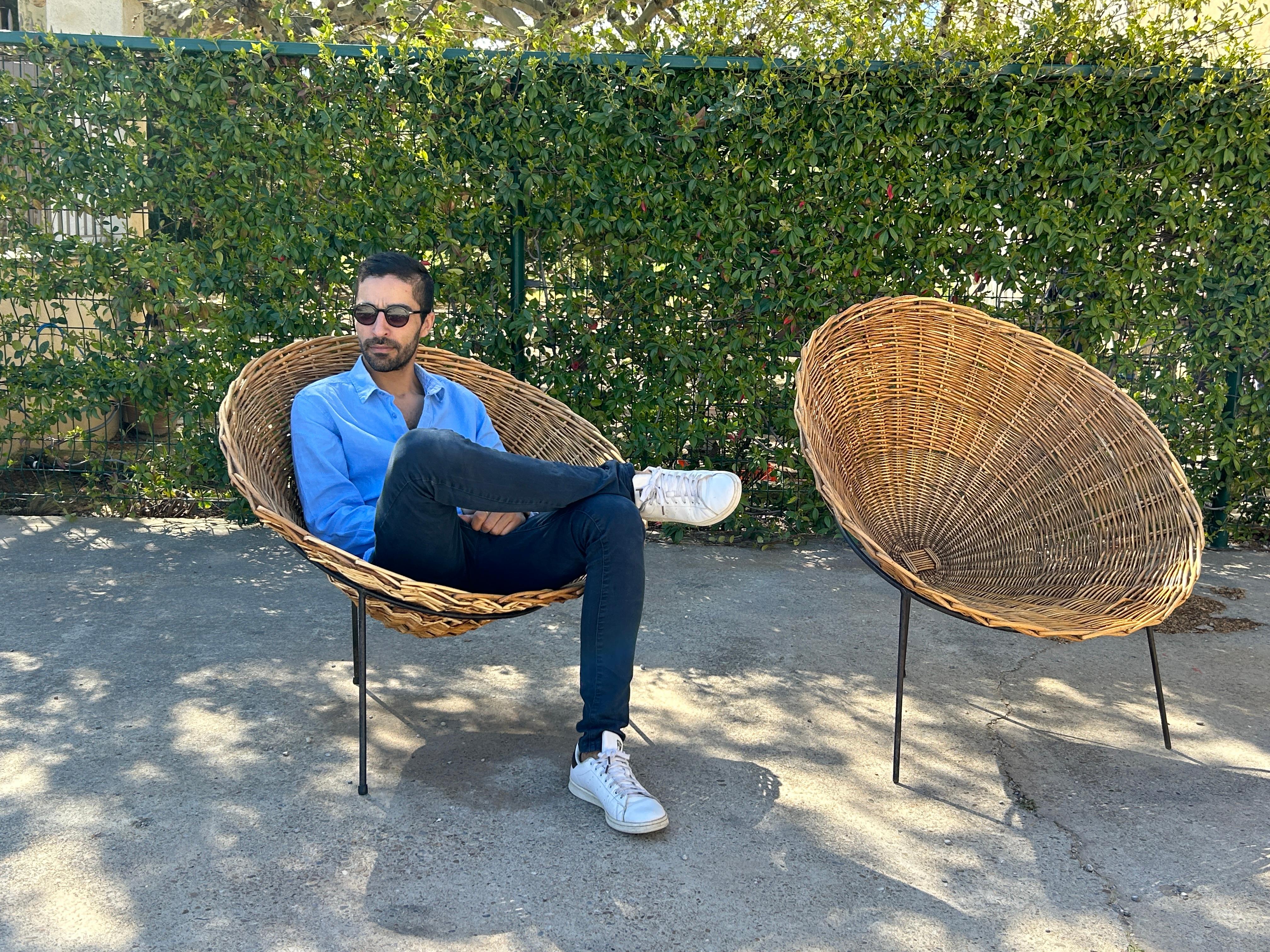 Métal Paire de fauteuils Terence Conran C8 d'origine de 1954, édition originale