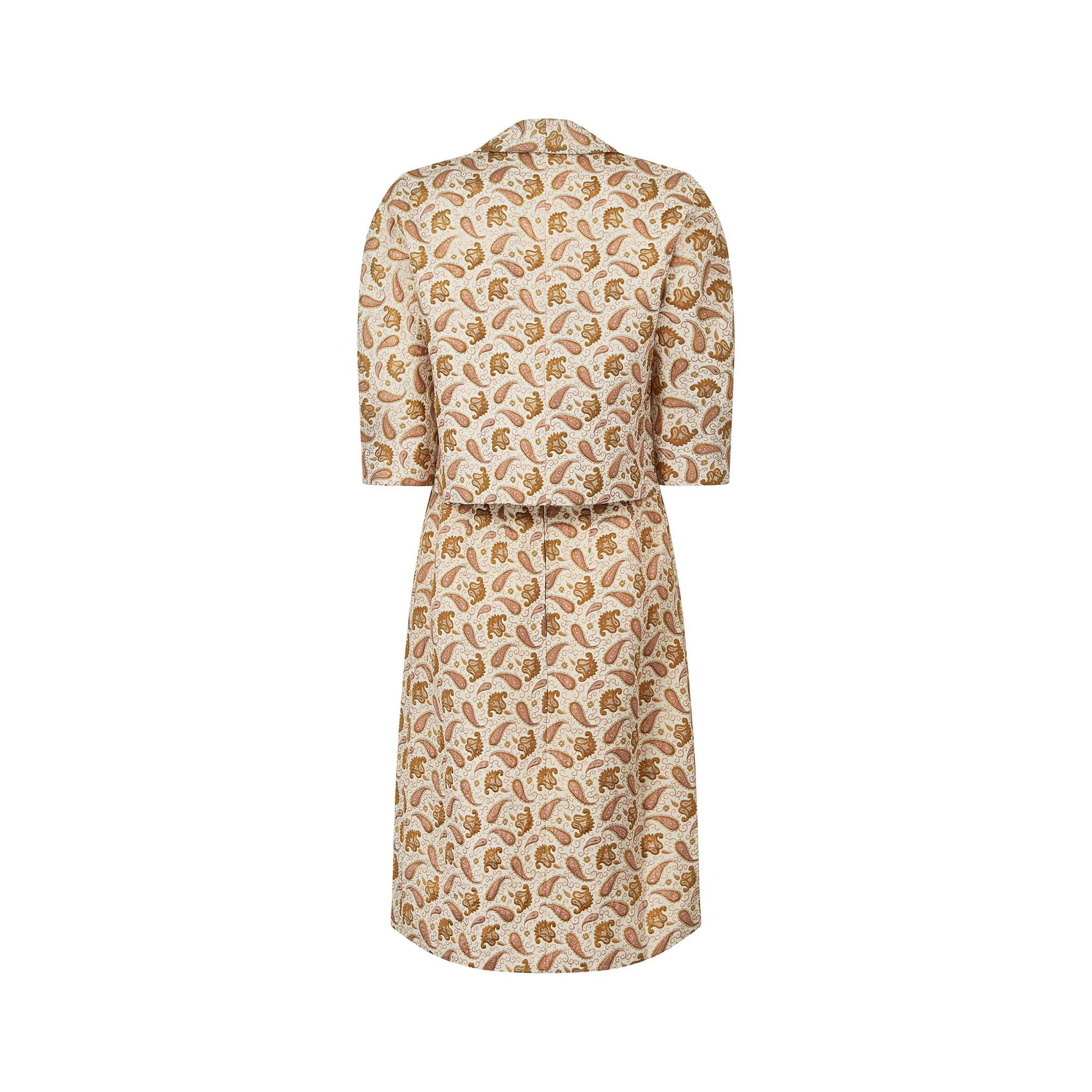 1954 Pierre Balmain Haute Couture Silk Brocade Dress and Jacket Suit In Excellent Condition For Sale In London, GB