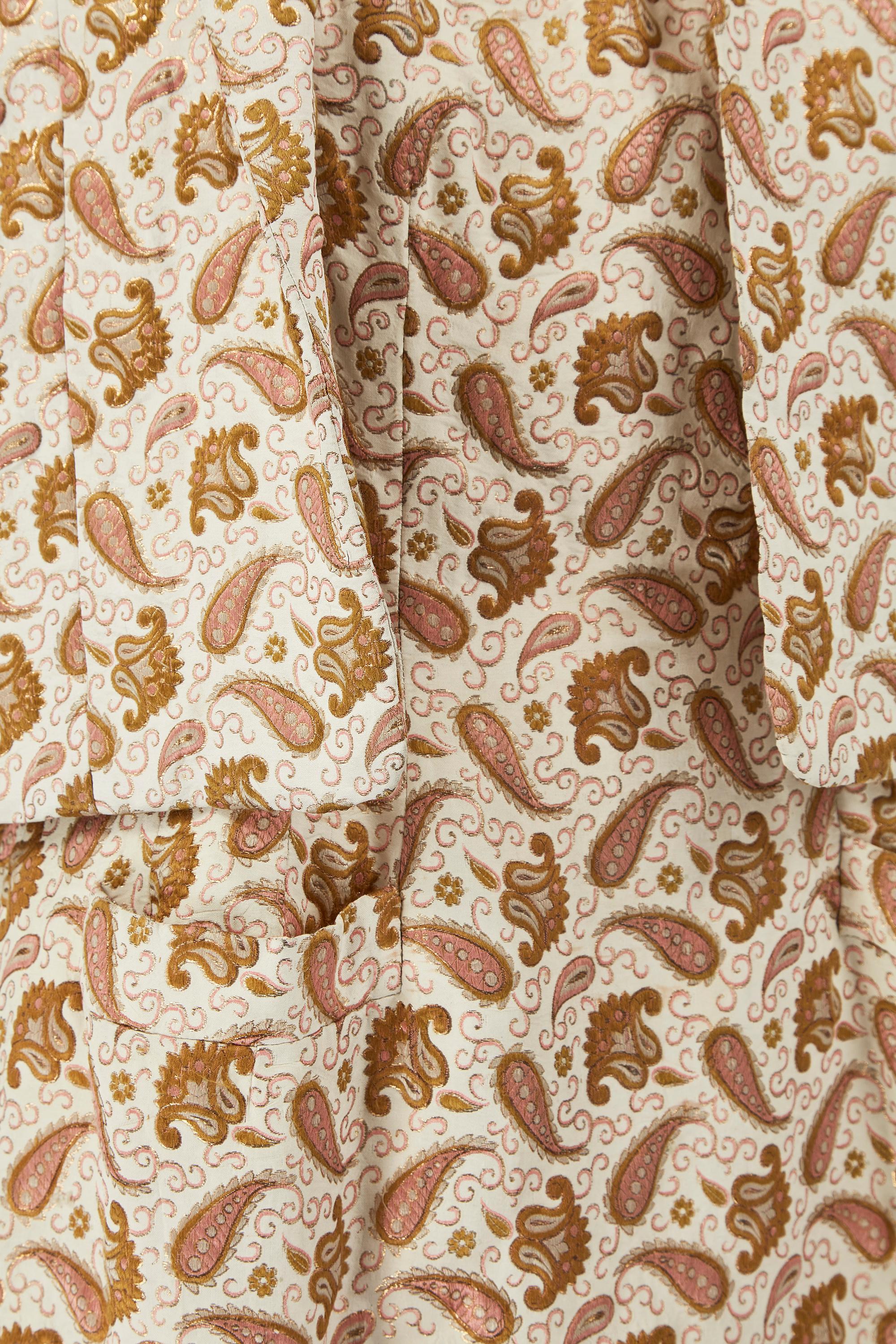 Women's 1954 Pierre Balmain Haute Couture Silk Brocade Dress and Jacket Suit For Sale
