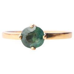 1954 Ring natural 1ct Green Sapphire solid 18k Gold Ø US 7.75 / 2.47 gr