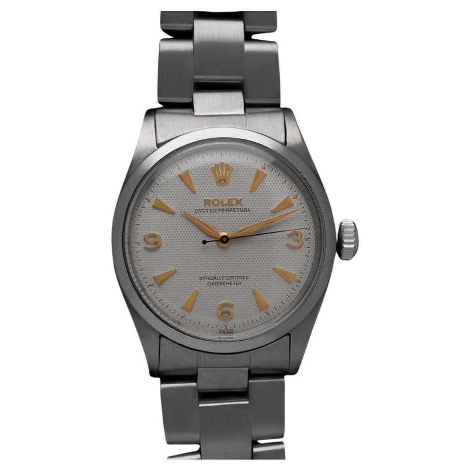 1954 Rolex Oyster Perpetual Classic Vintage Mens Automatic Watch with Bubbleback For Sale