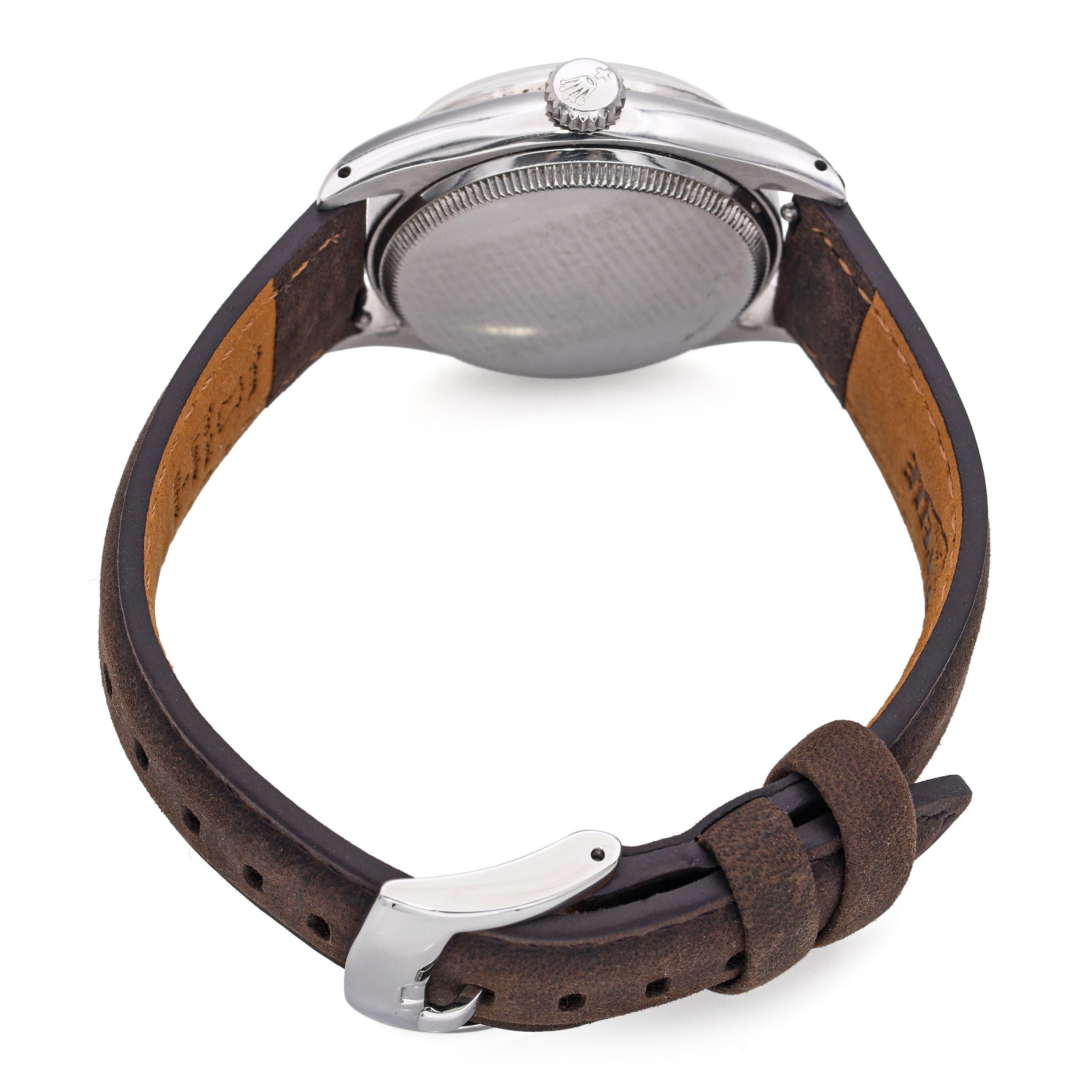 De los hombres 1954 Reloj Rolex Oyster Perpetual Automático de caballero de acero inoxidable Ref. 6285 en venta
