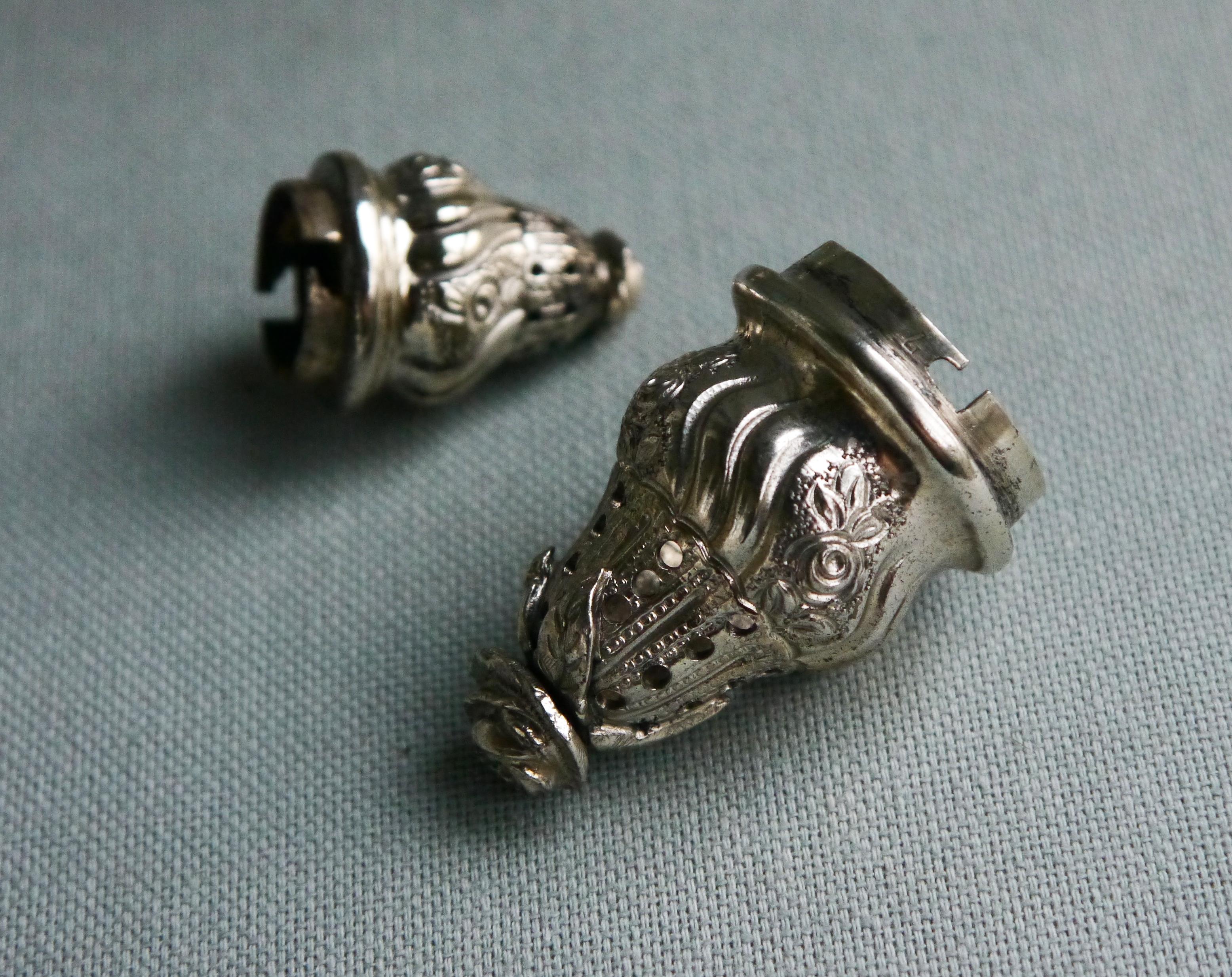 1954 Set Two Spice Casters solid 835 Silver / 184 gr For Sale 1