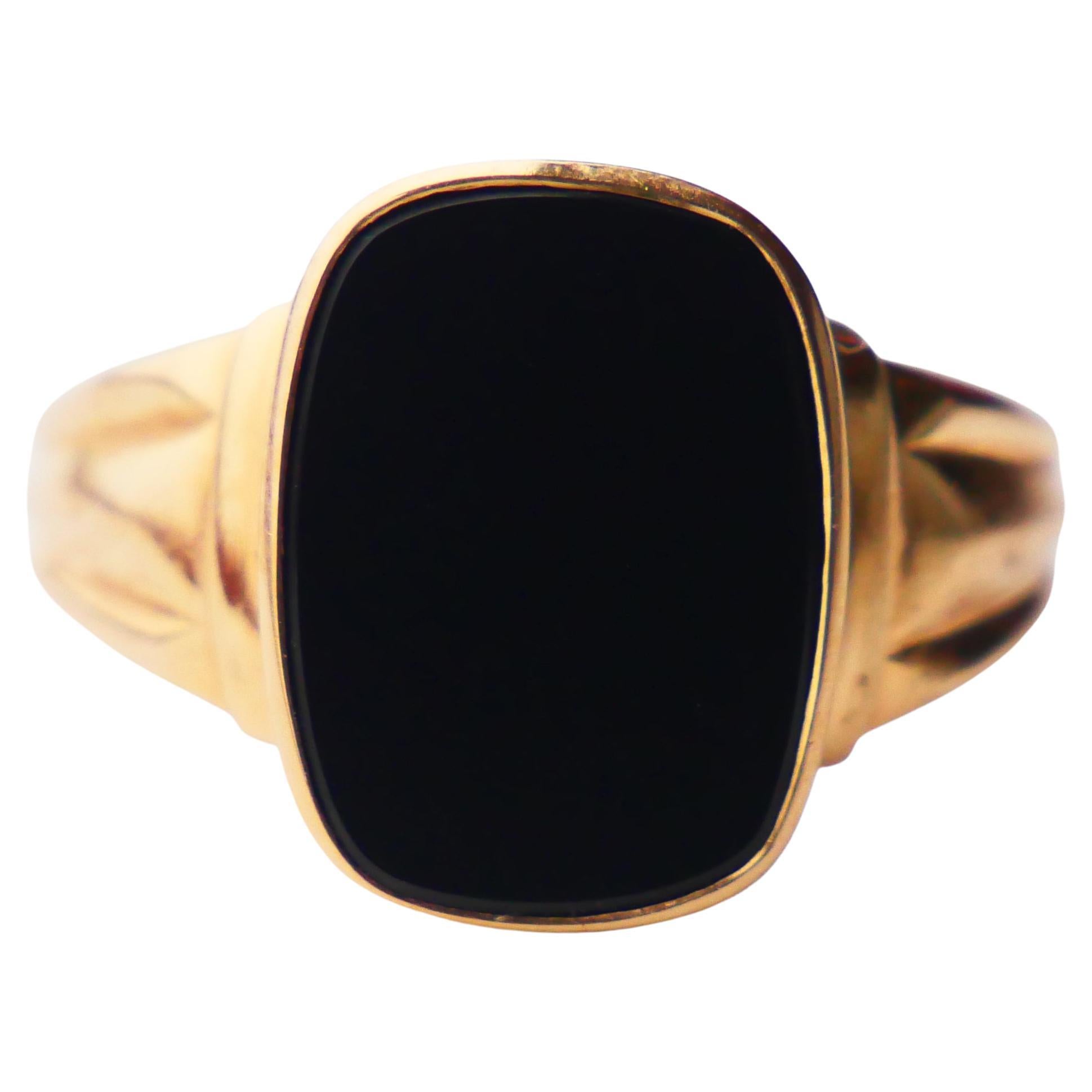 1954 Anello Signet Uomo 4,5ct Onice naturale massiccio Oro 18K Ø 9,25 US / 4,25gr