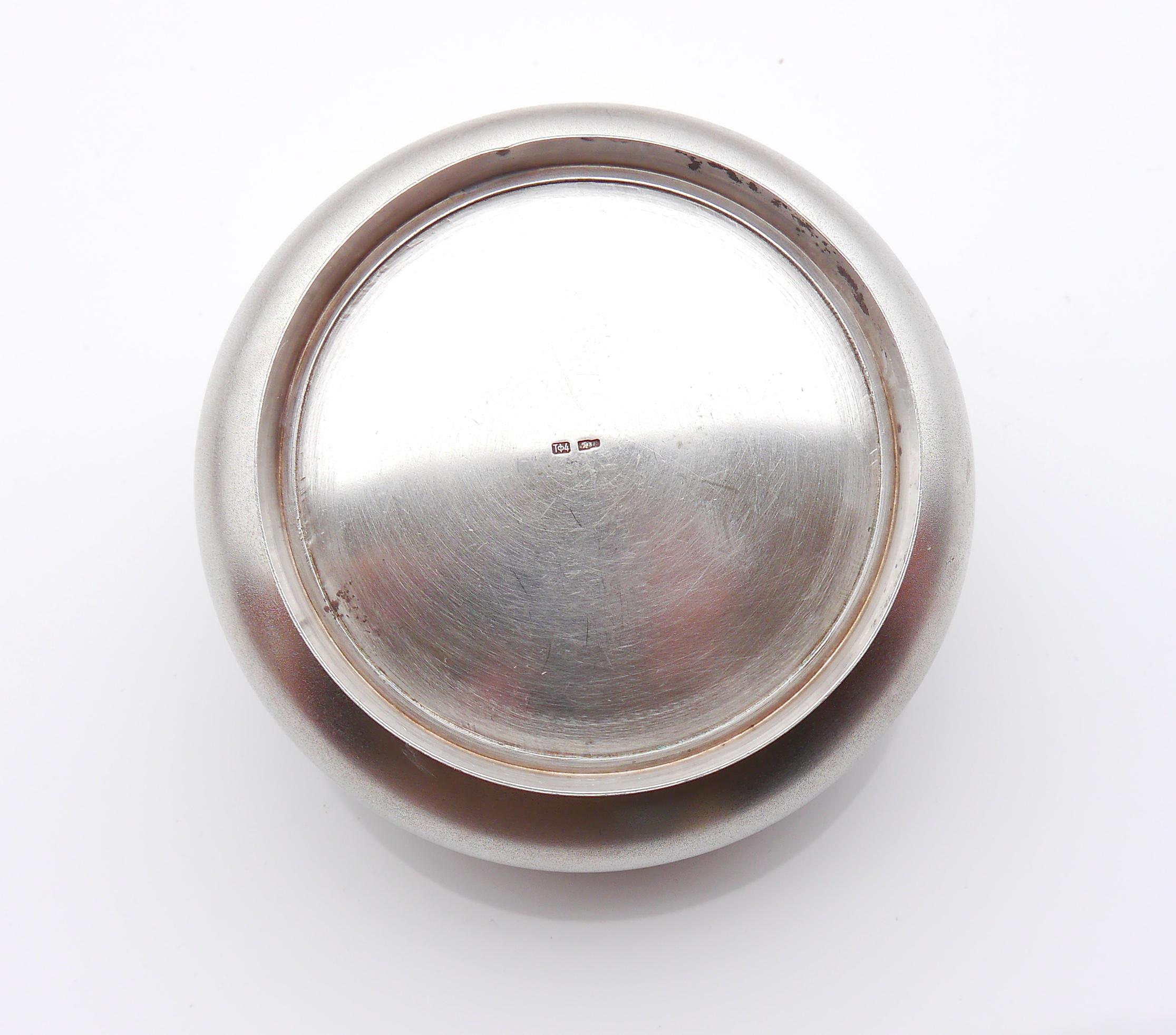 1954 USSR Russia d'argento massiccio dorato 875 Cestino con ciotola / 188 grammi in vendita 4