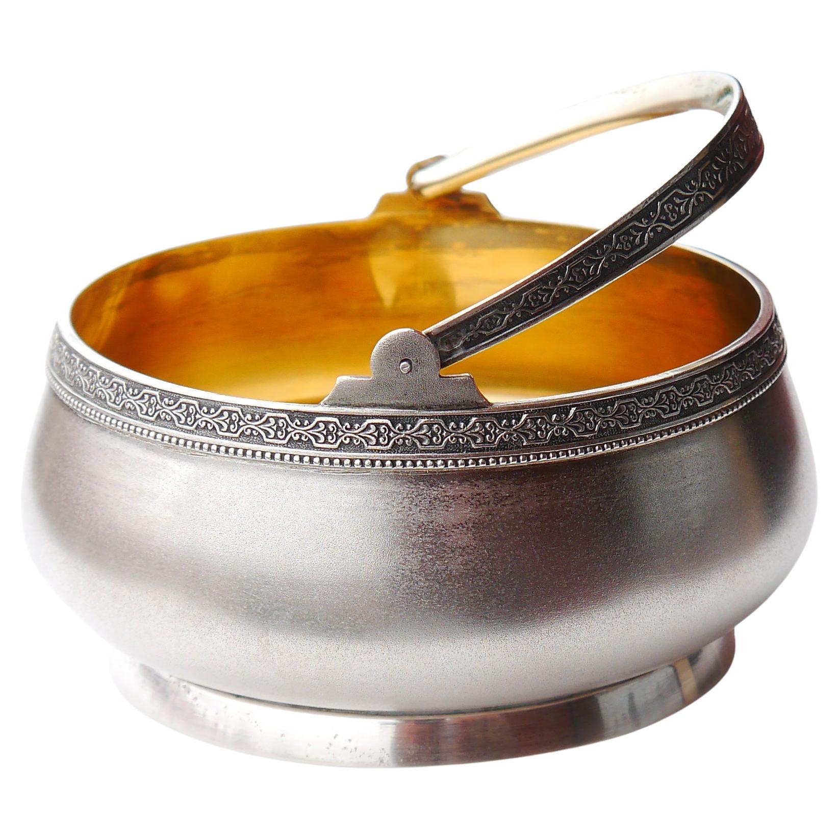 1954 USSR Russia d
argento massiccio dorato 875 Cestino con ciotola / 188 grammi