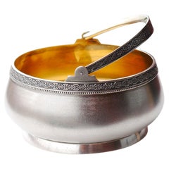 1954 USSR Russian solid gilt 875 Silver Bowl Basket / 188 gram