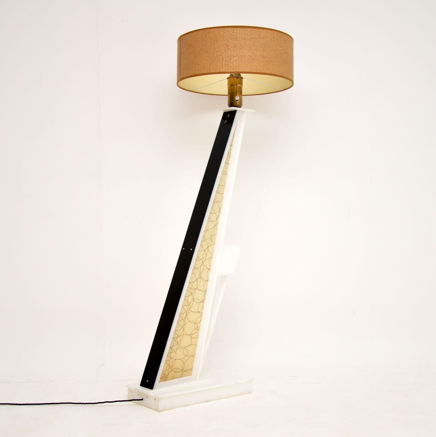 Mid-Century Modern 1954 Vintage Plexiglass Moss Floor Lamp