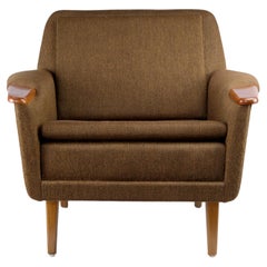 1954 Retro Sonett armchair by Alf Svensson with teak armrests