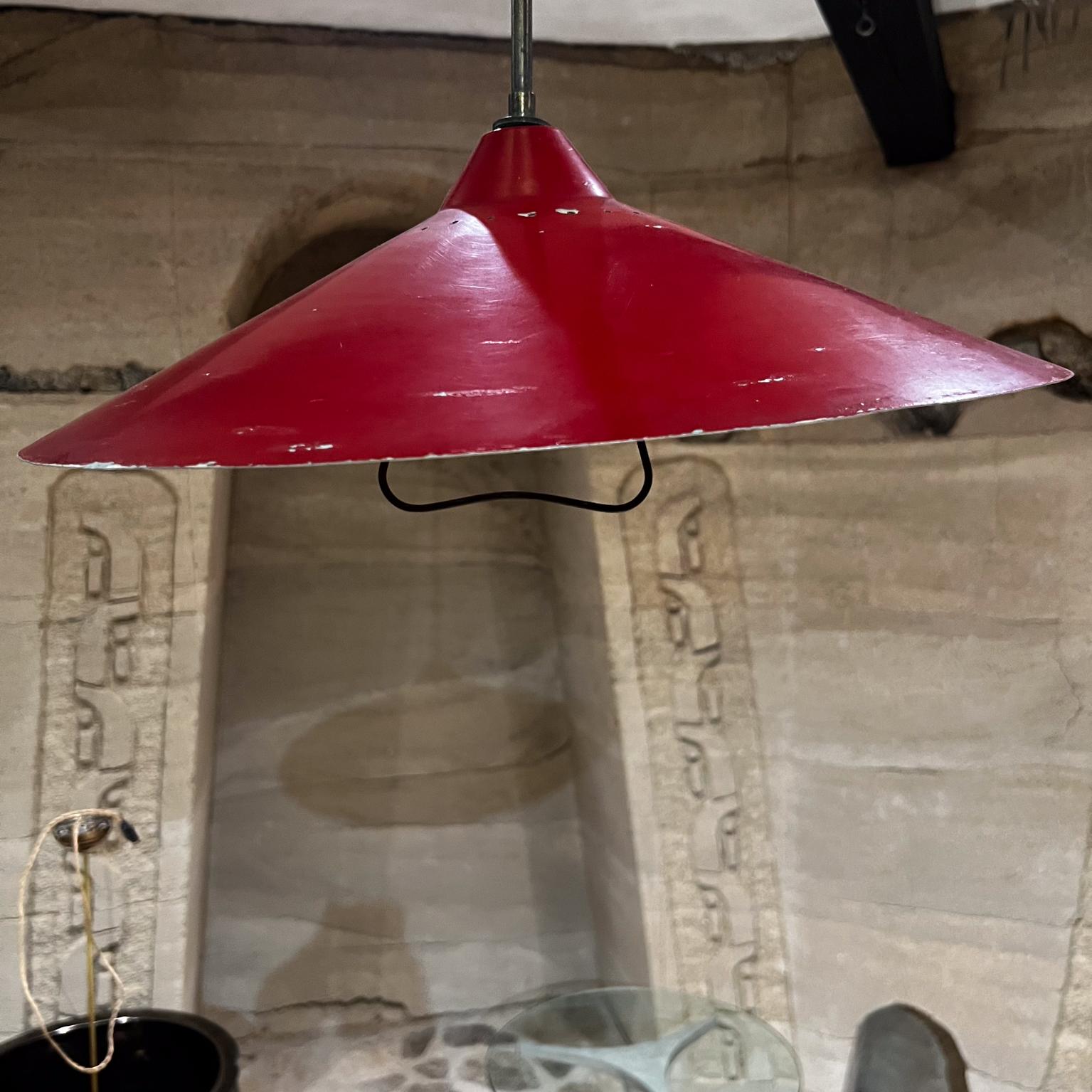 Mid-Century Modern Lampe suspendue italienne rouge Stilnovo, 1954 en vente