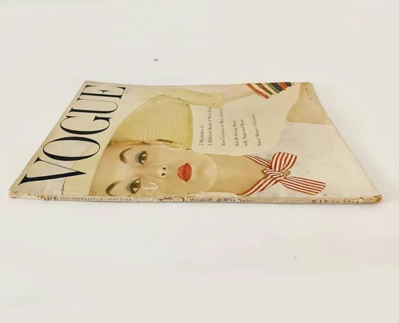 1954 VOGUE USA Janvier, 120 pages, en couleur et noir/blanc

En couverture : Mannequin Jean Patchett , photographiée par Erwin Blumenfeld

Caractéristiques : s'habiller en été, Vogue living, Vogue food, Voyages, Elbe, Italie

Nature : vintage, 1954,