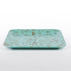 1954 Waverly Products Ray Eames 'Sea Things' Serving Tray, Blue and Gold