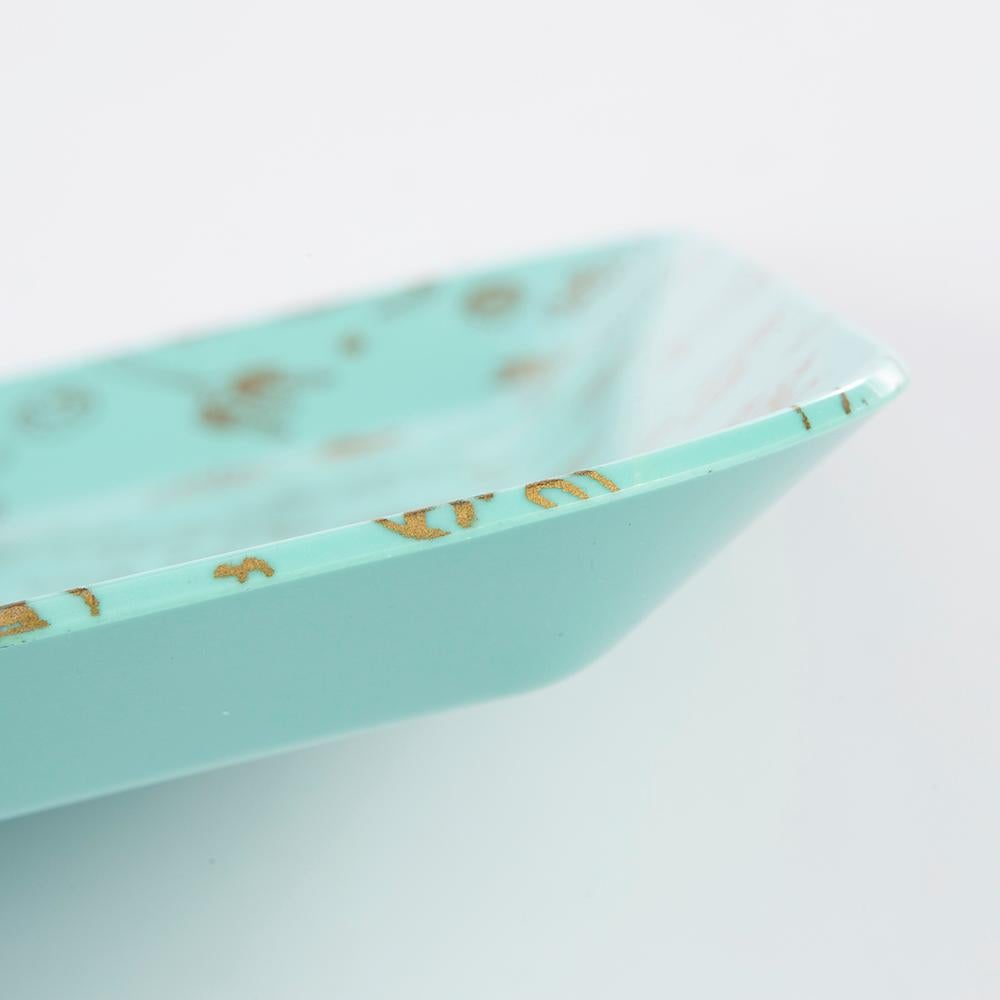 Molded 1954 Waverly Products Ray Eames 'Sea Things' Serving Tray, Blue and Gold For Sale