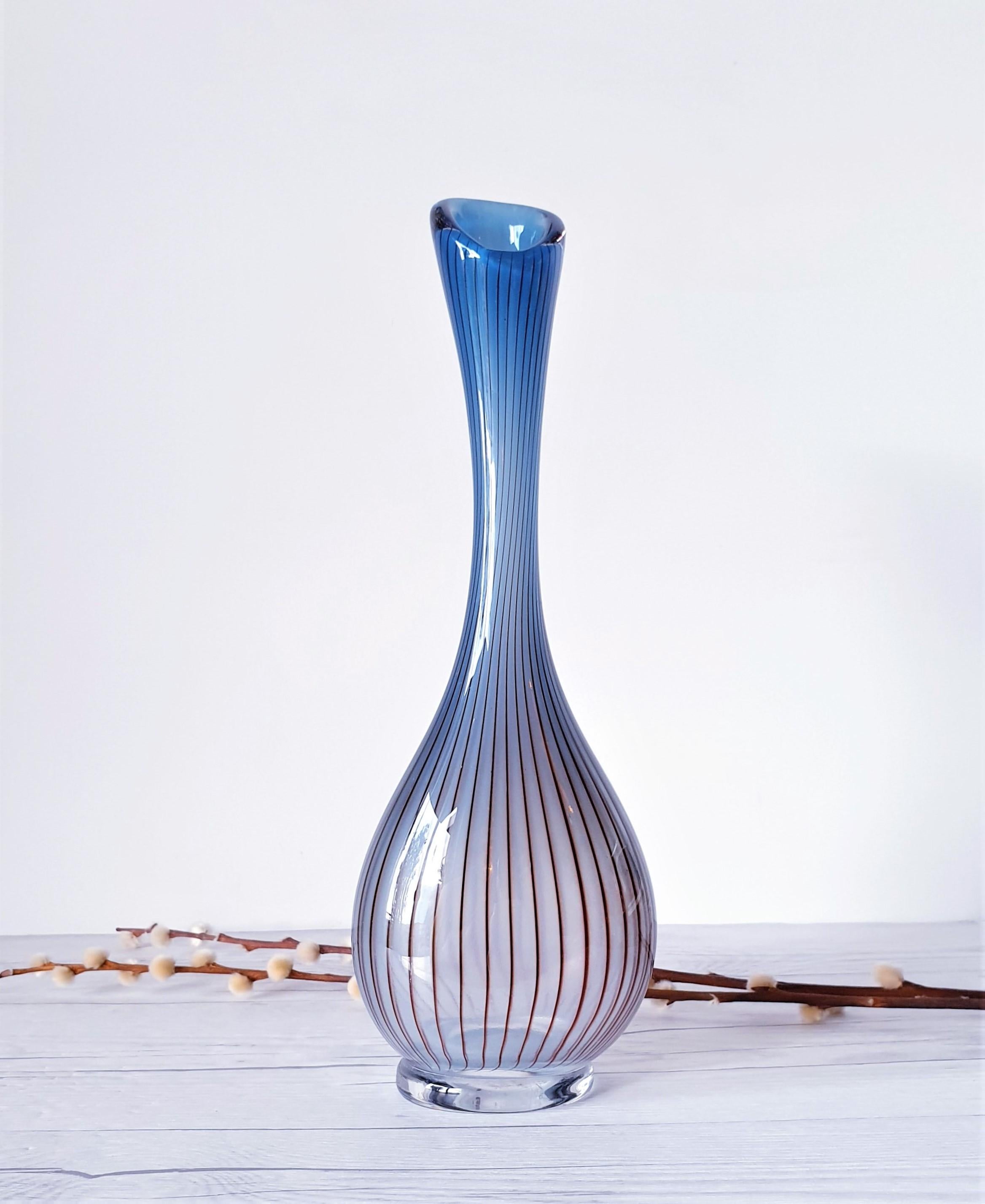 Modern 1955-56 Vicke Lindstrand, LC1 of 'Colora' Series for Kosta 'Boda' Handblown Vase