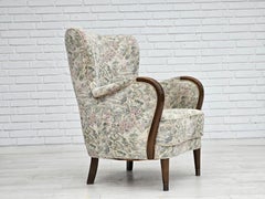 1955-60er Jahre, dänisches Design, Sessel in floralem, mehrfarbigem Stoff, original.