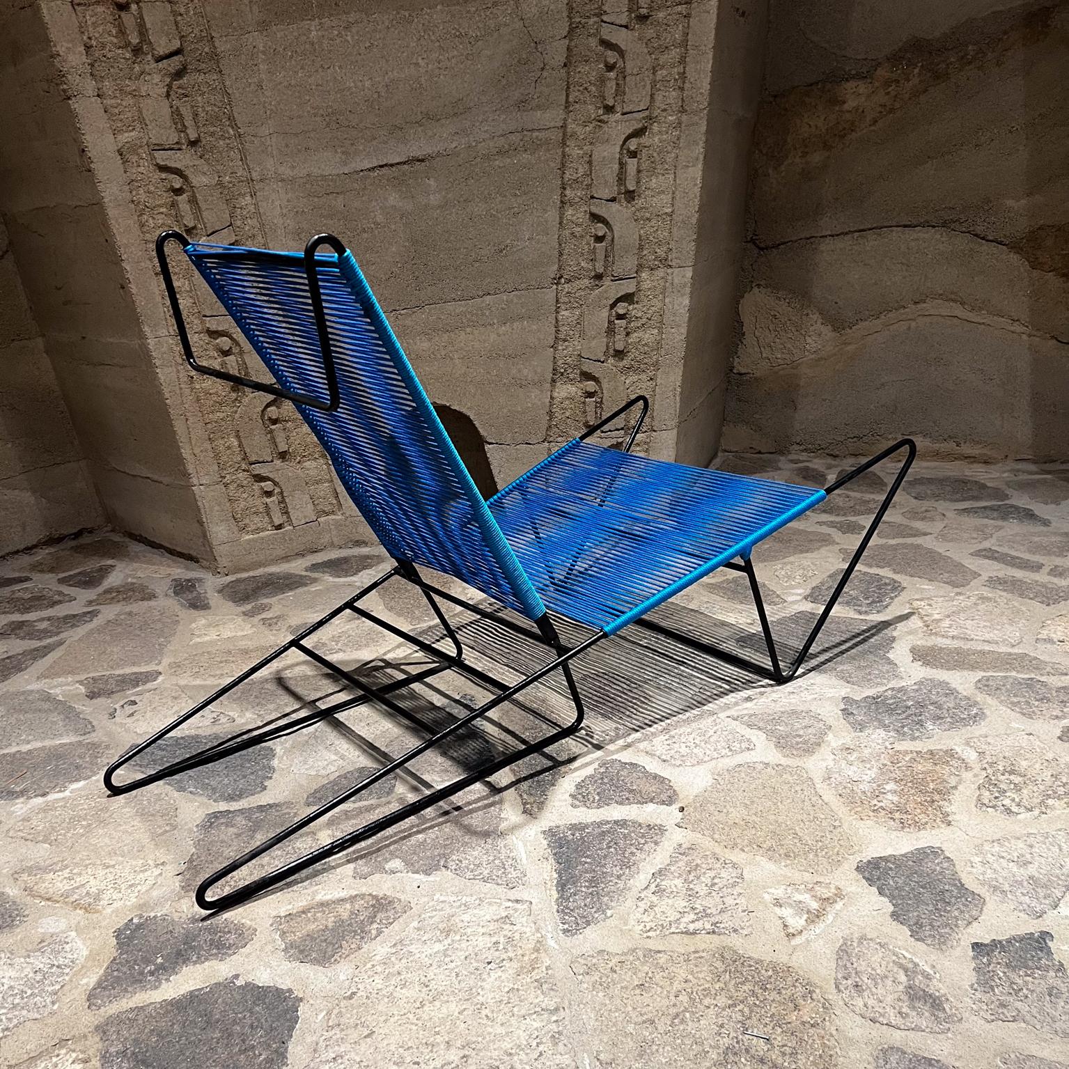 1955 Arturo Pani Custom Modern Blue Lounge Chairs Mexico City For Sale 3